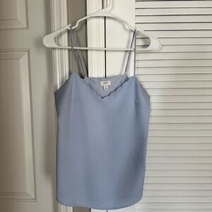 J. Crew Women's Light Blue Scalloped Cami Top